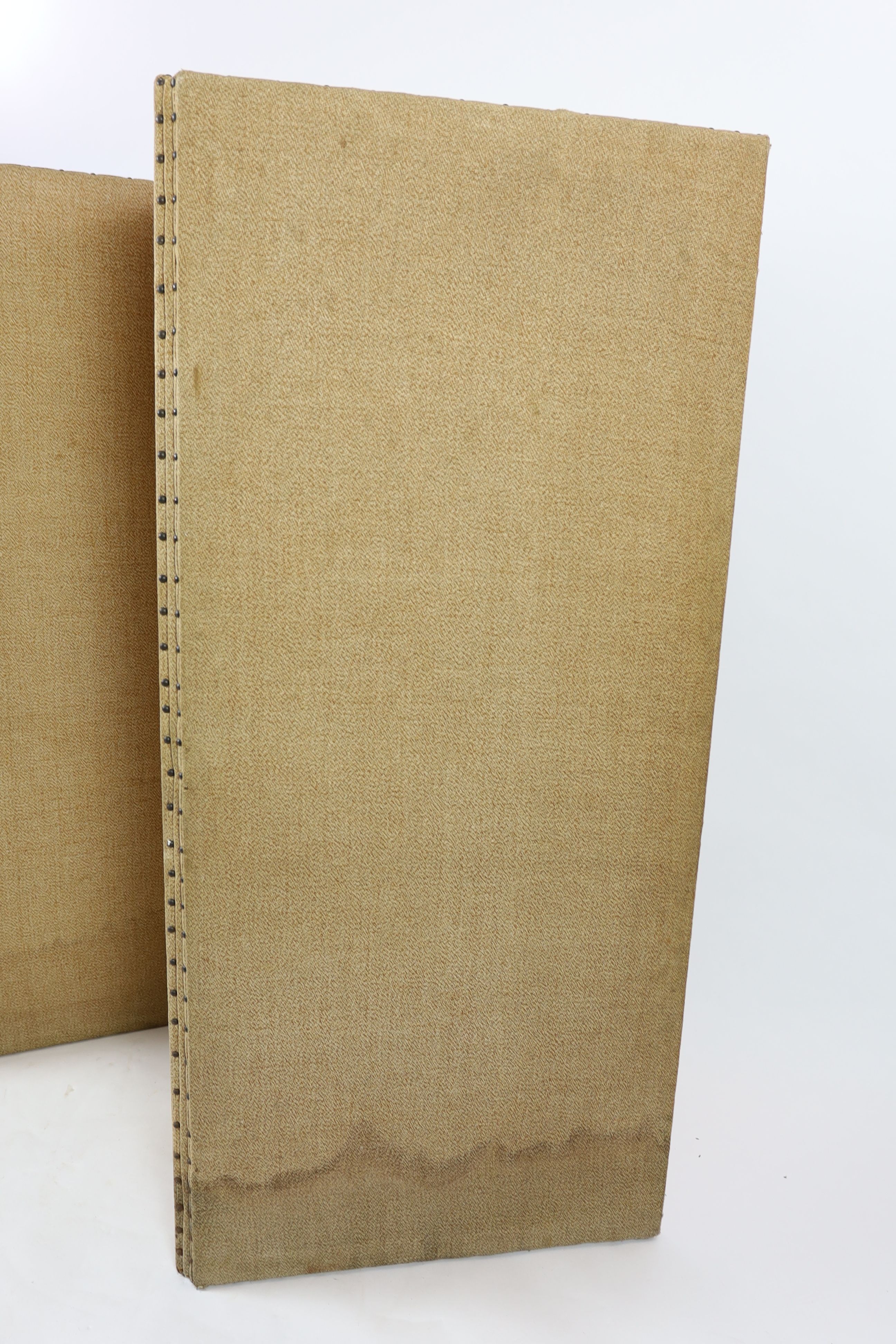 A three fold fabric dressing screen, each panel 76cm wide, height 170cm